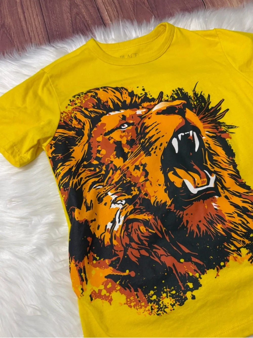The Children’s Place Yellow Graphic Short Sleeve Shirt- Boys Size M (7/8)